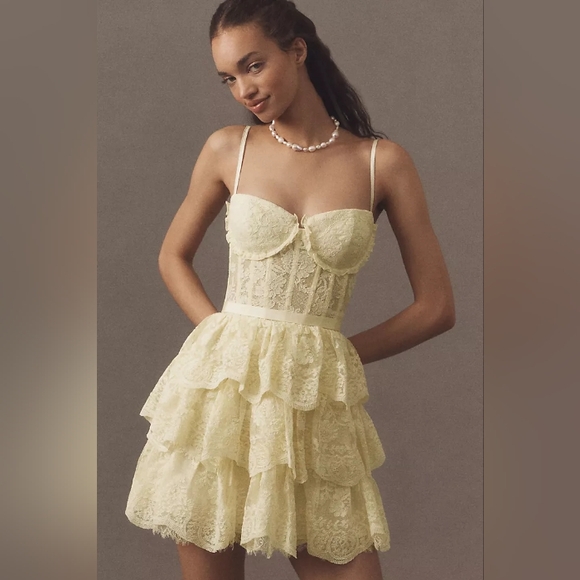 V. Chapman Dresses & Skirts - V.Chapman lace Corset peplum mini dress 4 NWT